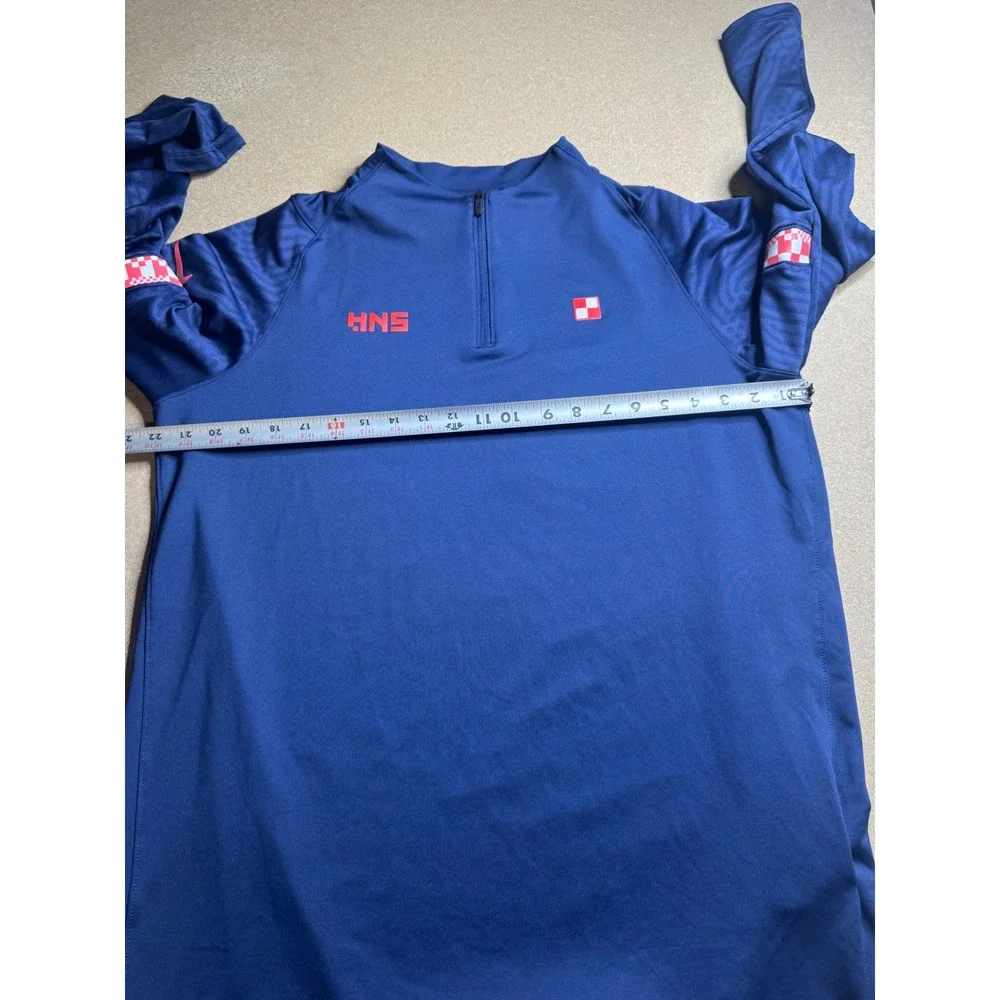Nike Croatia HNS Dri-FIT Strike Drill Quarter Zip Training Top Blue Mens XL
